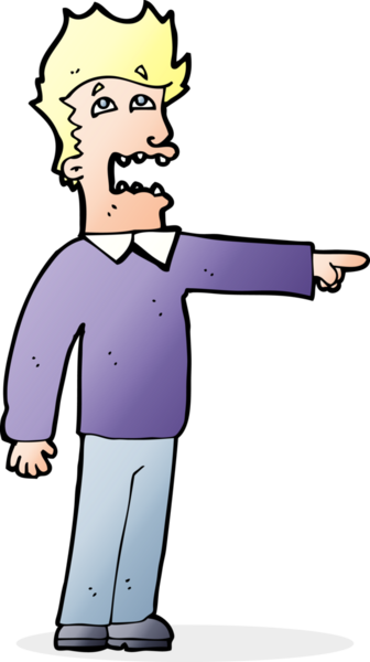 Bir insan tarafından çizilen karikatür adam.