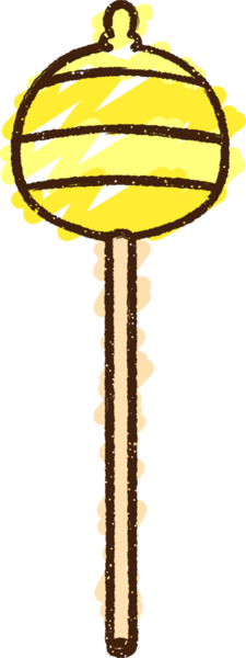 Bir insan tarafından çizilen lolipop tebeşiri.