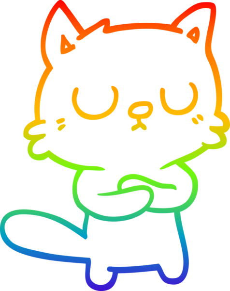 gökkuşağı gradyanı çizimi bir insan tarafından çizilmiş çizgi film kedisi