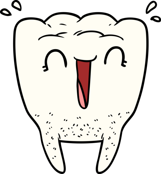 Bir insan tarafından çizilmiş mutlu bir diş.