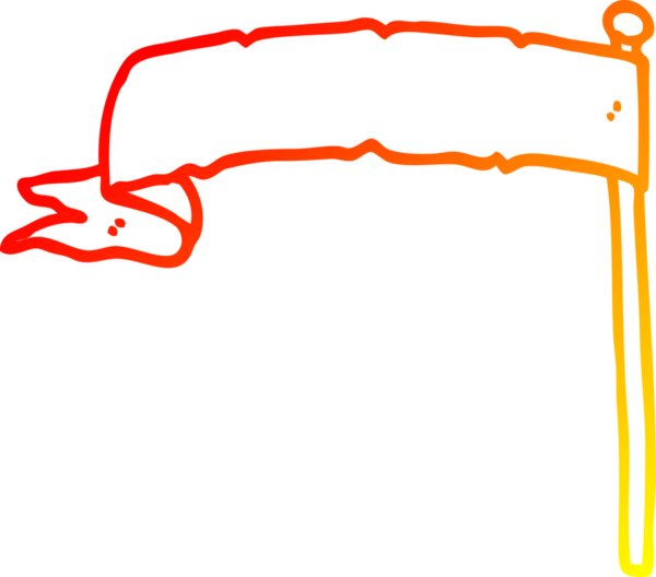 Bir insan tarafından çizilmiş çizgi film bayrağının sıcak eğimli çizgisi.