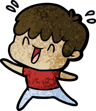 Bir insan tarafından çizilmiş gülen çocuk.