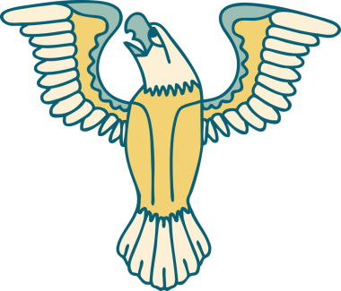 Bir insan tarafından çizilmiş bir Amerikan kartalının sembolik dövmesi.