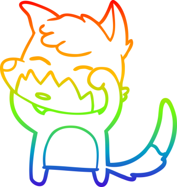 gökkuşağı gradyanı çizimi bir insan tarafından çizilmiş tilki çizgi filmi