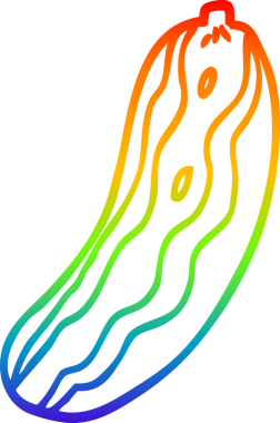 Bir insan tarafından çizilmiş bir salatalık bitkisinin çizimi.