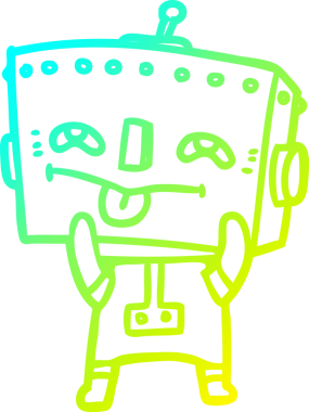 Bir insan tarafından çizilmiş soğuk gradyan robot çizimi