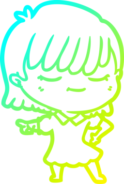 Bir insan tarafından çizilmiş bir karikatür kadın çizimi.