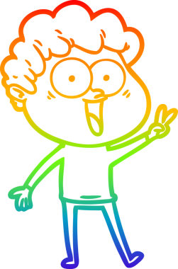 Bir insan tarafından çizilmiş mutlu bir adamın çizgi çizimi.