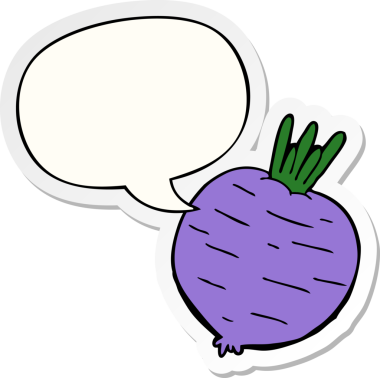 Bir insan tarafından çizilmiş konuşma kabarcığı etiketli sebze çizgi filmi.