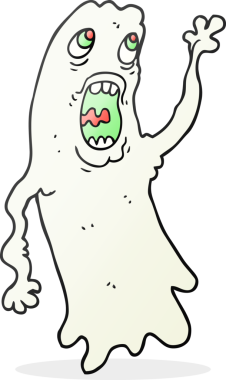 Bir insan tarafından çizilmiş karikatür bir hayalet.