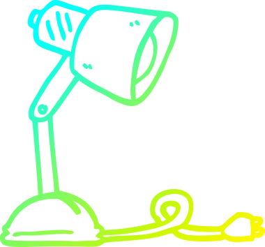 Bir insan tarafından çizilmiş karikatür masa lambası çizimi