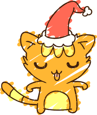 Bir insan tarafından çizilen Noel Kedisi Tebeşiri