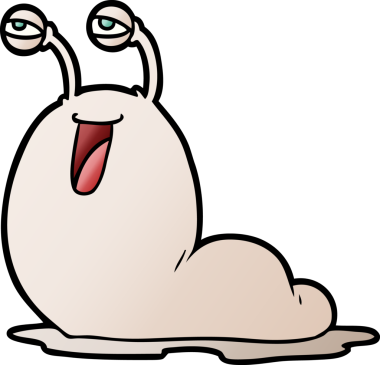 Bir insan tarafından çizilmiş iğrenç çizgi film sümüklüböceği.