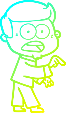 Bir insan tarafından çizilen bir karikatürün soğuk gradyan çizimi.