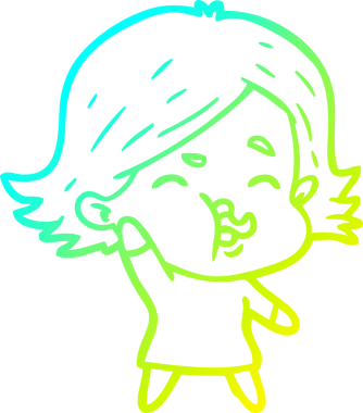 Bir insan tarafından çizilmiş bir karikatür kızı çizimi.