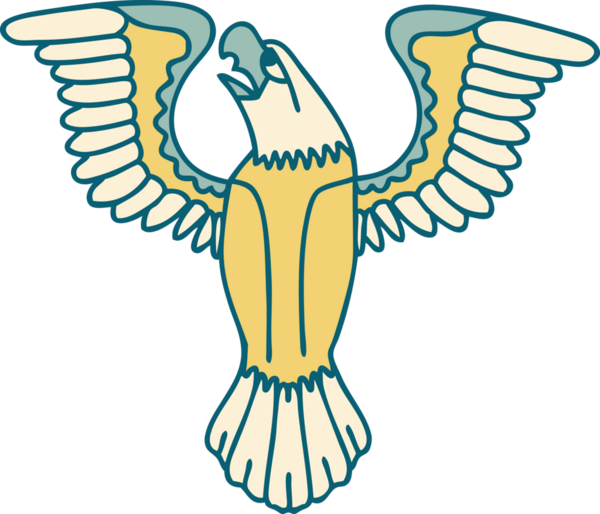 Bir insan tarafından çizilmiş bir Amerikan kartalının sembolik dövmesi.