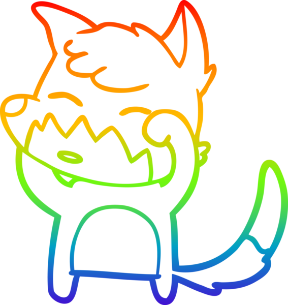 gökkuşağı gradyanı çizimi bir insan tarafından çizilmiş tilki çizgi filmi