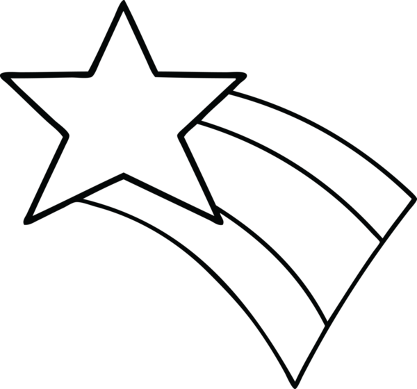 Bir insan tarafından çizilmiş kayan gökkuşağı yıldızının çizgi çizimi