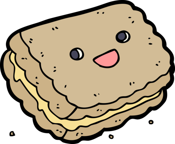 Bir insan tarafından çizilmiş çizgi film bisküvisi