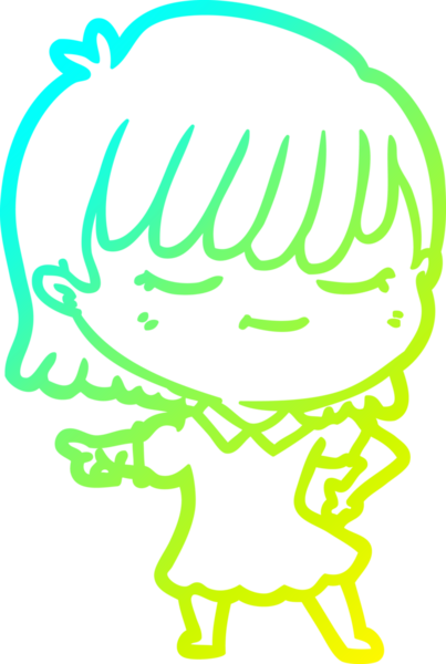 Bir insan tarafından çizilmiş bir karikatür kadın çizimi.