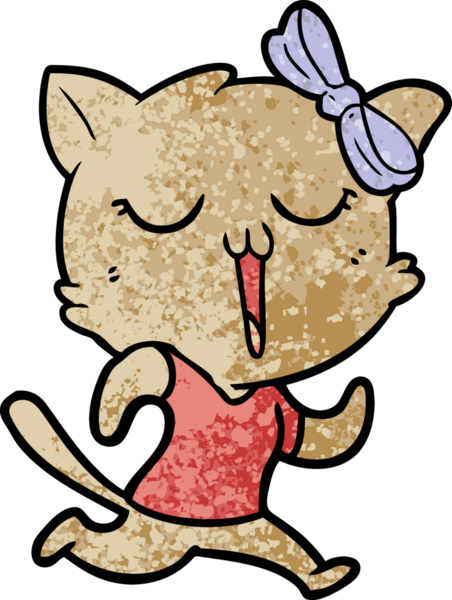 Bir insan tarafından çizilmiş çizgi film kedisi.