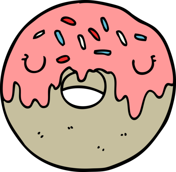 Bir insan tarafından çizilmiş çizgi film çöreği.