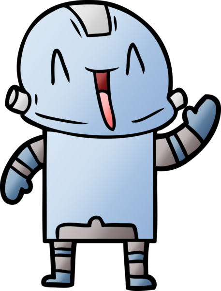 Bir insan tarafından çizilmiş çizgi film robotu