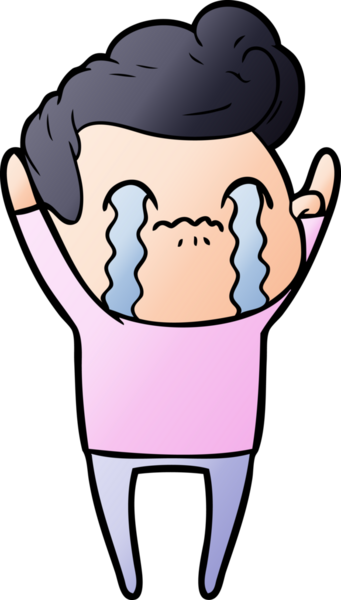 Bir insan tarafından çizilmiş ağlayan çizgi film adamı.