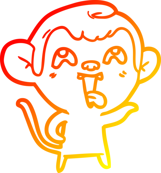 İnsan tarafından çizilmiş çılgın bir çizgi maymunun sıcak çizgi çizimi