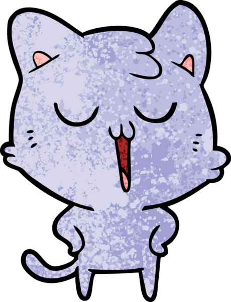 Bir insan tarafından çizilmiş çizgi film kedisi.