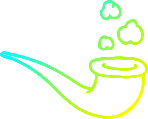 Bir insan tarafından çizilmiş sigara piposunun soğuk gradyan çizimi.