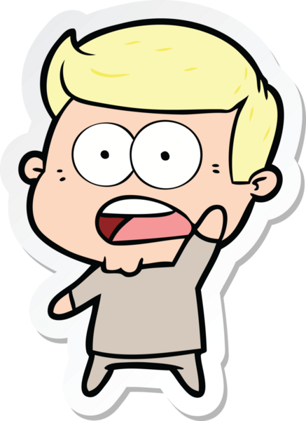 Bir insan tarafından çizilmiş bir karikatür çıkartması.