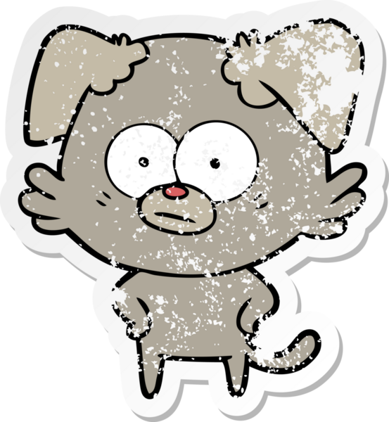 Bir insan tarafından çizilmiş sinirli bir köpek karikatürü.