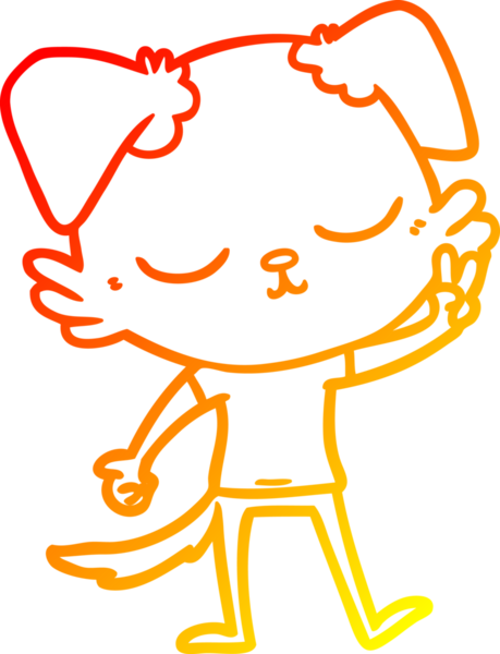 Bir insan tarafından çizilmiş sevimli bir köpeğin sıcak çizgi çizgisi.