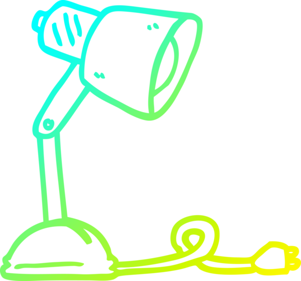 Bir insan tarafından çizilmiş karikatür masa lambası çizimi