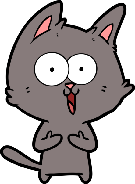 Bir insan tarafından çizilmiş komik çizgi film kedisi.