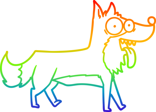 gökkuşağı gradyan çizgi çizimi bir insan tarafından çizilmiş mutlu bir köpek