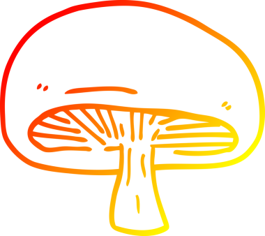 Bir insan tarafından çizilmiş bir mantarın sıcak gradyan çizimi