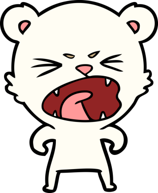 Bir insan tarafından çizilmiş kızgın kutup ayısı çizgi filmi.