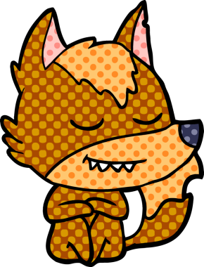 Bir insan tarafından çizilmiş tilki çizgi film karakteri