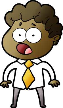 Bir insan tarafından çizilmiş bir karikatür adamı şaşkınlıkla nefes nefese kaldı.