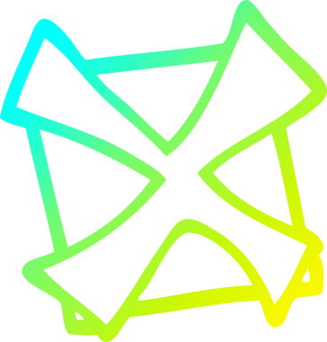 Bir insan tarafından çizilmiş bir çizgi çizginin soğuk gradyan çizgisi.