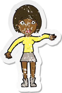 Bir insan tarafından çizilmiş bir karikatürün gerilimli çıkartması.