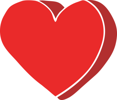 Bir insan tarafından çizilmiş düz renk çizgi film aşk kalbi.