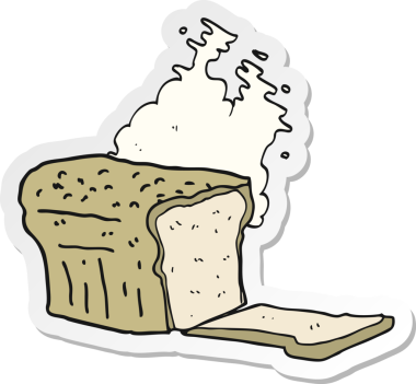 Bir insan tarafından çizilmiş taze pişmiş ekmek etiketi.