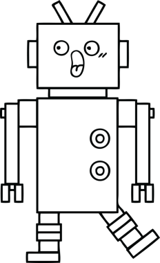 Bir insan tarafından çizilmiş robot çizimi