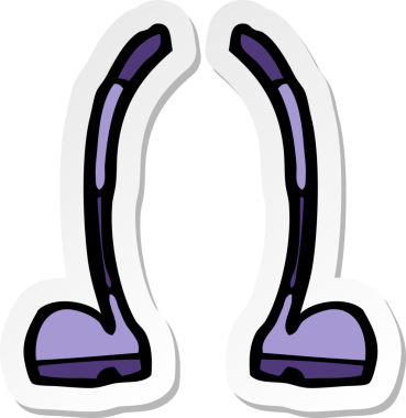 Bir insan tarafından çizilmiş çizgi film bacaklarının çıkartması.