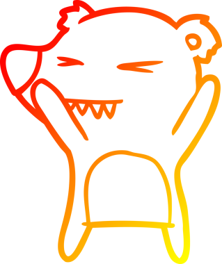 Bir insan tarafından çizilmiş kızgın bir ayı karikatürü.
