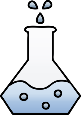 Bir insan tarafından çizilen bilimsel bir deneyin gölgelenmiş karikatürü.