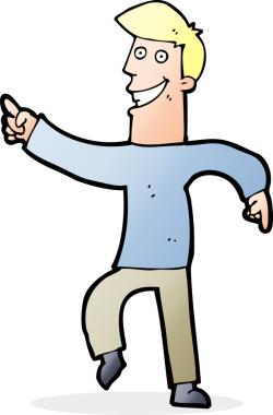 Bir insan tarafından çizilmiş sırıtan bir çizgi film adamı.
